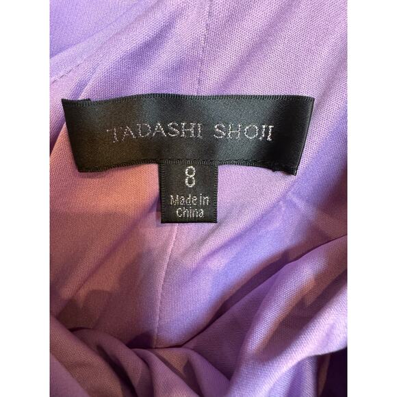 Tadashi Shoji Cassia Bow-Shoulder Crepe Gown - Size 8 - Picture 7 of 7